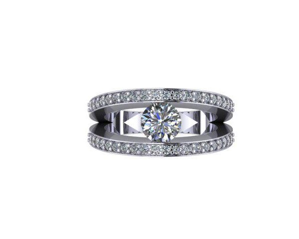 Round Split Shank Engagement Ring