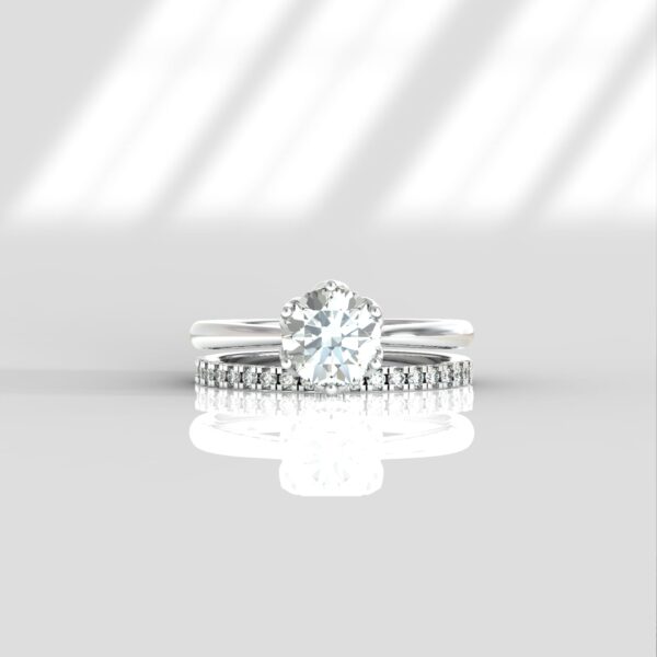 Round Solitaire Engagement Ring & Matching Band