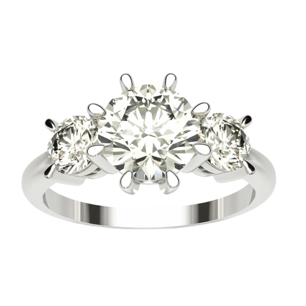 Round - Three-stone engagement ring