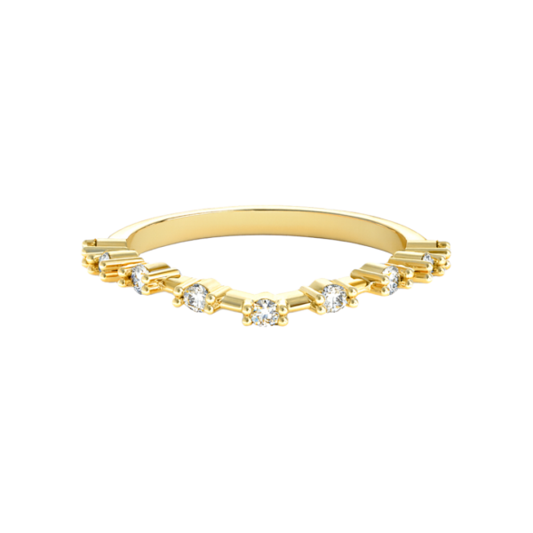 Four prong closed gallery wedding band - 2.3mm diamonds