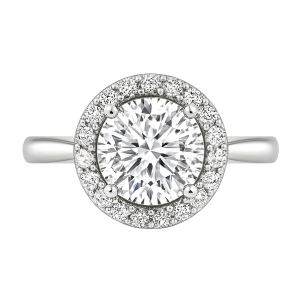 Round - Halo Solitaire Engagement Ring