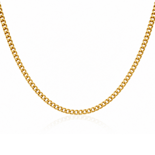 9k Yellow Gold Curb 1.40mm 2 Sides diamond cut chain (45cm)