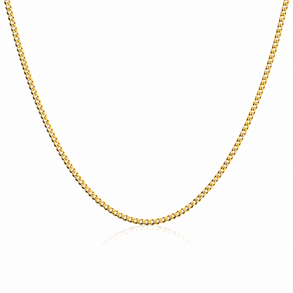 9k Yellow Gold Curb 3.00mm 6 sides diamond cut chain (60cm)