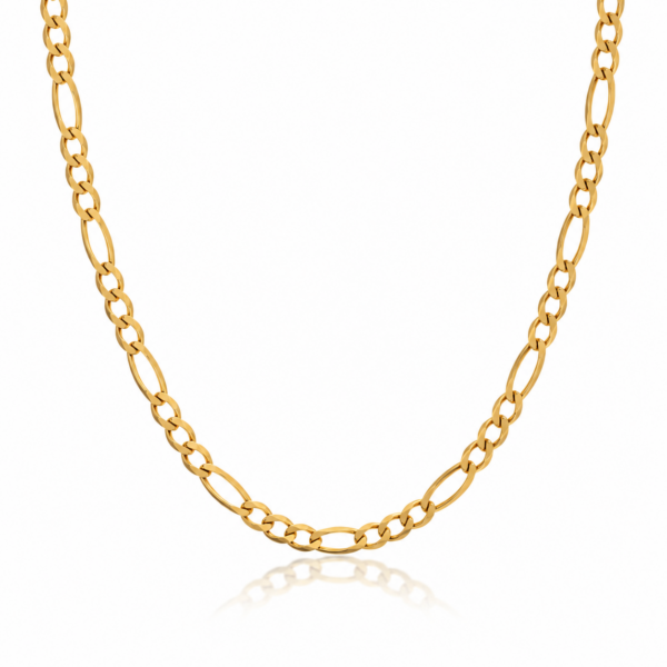 9k Yellow Gold 2.20mm Open Figaro 3+1 Chain (45cm)