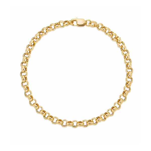 9k Yellow Gold 3.00mm Hollow Rolo Belcher Bracelet (19cm)