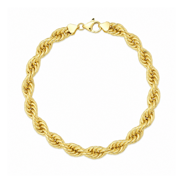 9k Yellow Gold 3.30mmHollow Rope Bracelet (20cm)