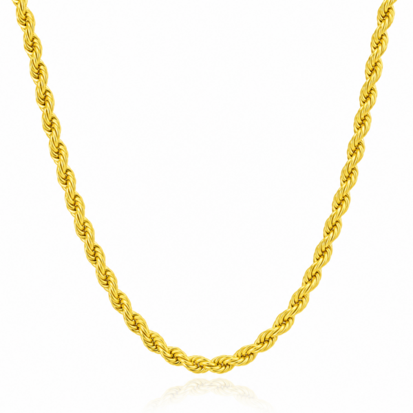 9k Yellow Gold 1.40mm Solid Rope Chain (45cm)