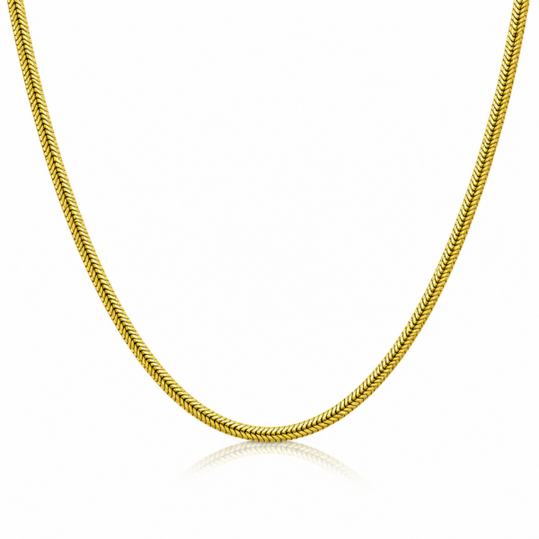 9k Yellow Gold 1.6mm Real Snake Chain (45cm)