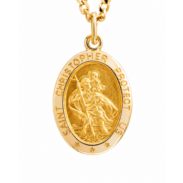 9k Yellow Gold St. Christopher Pendant