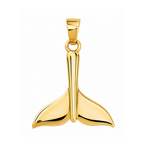 9k Yellow Gold Whale Tail Pendant