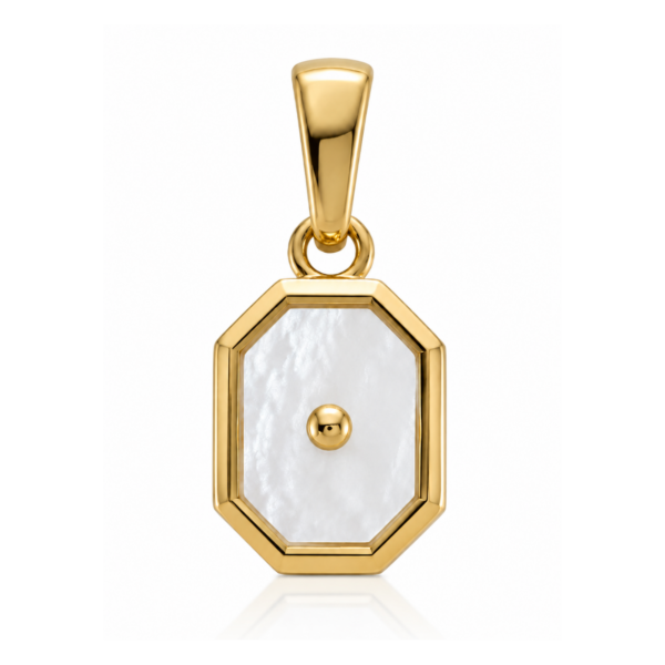 9k Yellow Gold Mother of Pearl Octagon Pendant