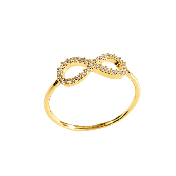 9k Yellow Gold Diamond Infinity Ring (LAB)