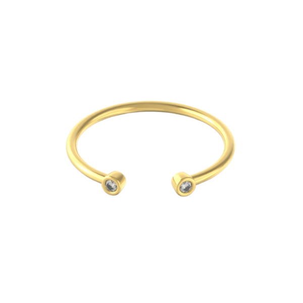 9k Yellow Gold Double End Ring (LAB)