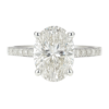 1.00ct Natural Oval Side Stone Engagement Ring