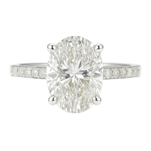 2.00ct Lab-Grown Oval Side Stone Engagement Ring