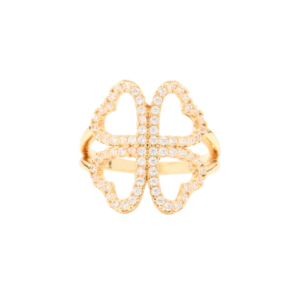 LAB Grown Diamond Four-Heart Open Clover Ring