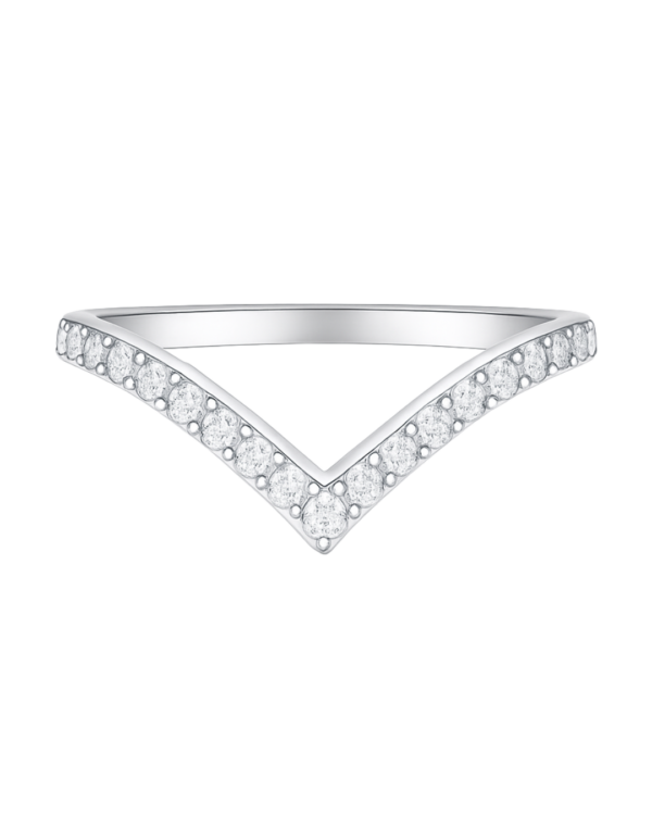 Lab-Grown Wishbone Diamond Wedding Band – 1mm Diamonds