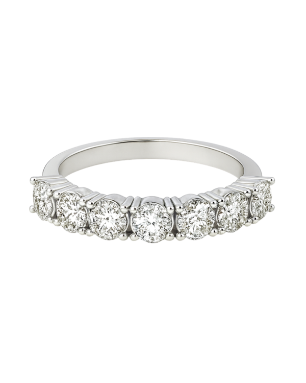 Lab-Grown Seven-Stone Wedding Band – 3mm Diamonds
