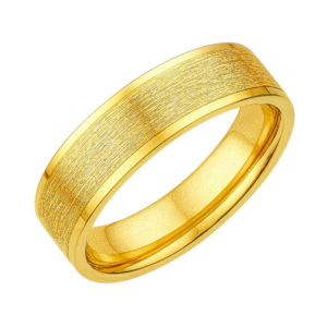 Bevelled Edge Yellow Gold Wedding Band – 7mm