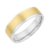 Bevelled Edge White & Yellow Gold Wedding Band – 8mm