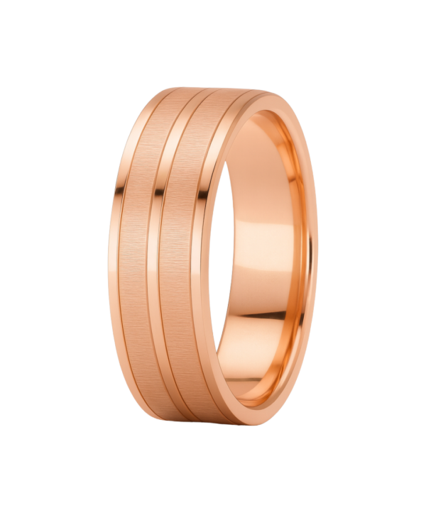 Sleeve Set Two-Tone Dual Stripe Rose Gold Wedding Band – 8mm