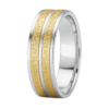 Sleeve Set Two-Tone Dual Stripe White & Yellow Gold Wedding Band – 8mm