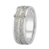 Sleeve Set Two-Tone Dual Stripe White Gold Wedding Band – 8mm