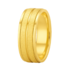 Sleeve Set Two-Tone Dual Stripe Yellow Gold Wedding Band – 8mm