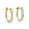 Single-Sided Diamond Huggie Hoops – Lab-Grown