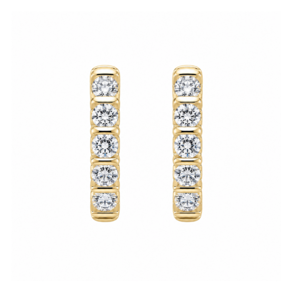 Single-Sided Diamond Huggie Hoops – Lab-Grown
