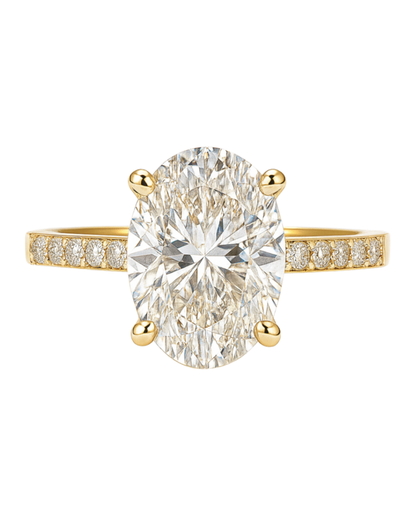 1.00ct Lab-Grown Oval Side Stone Engagement Ring