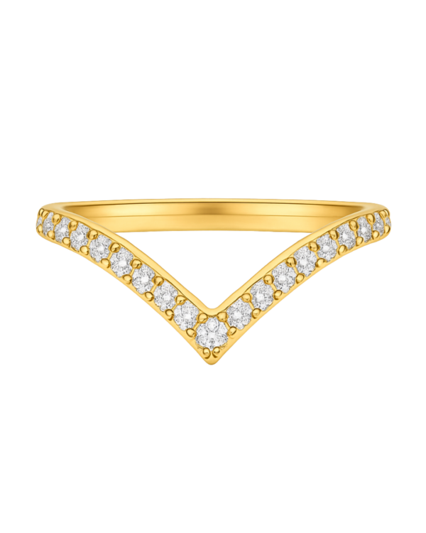 Lab-Grown Wishbone Diamond Wedding Band – 1.3mm Diamonds