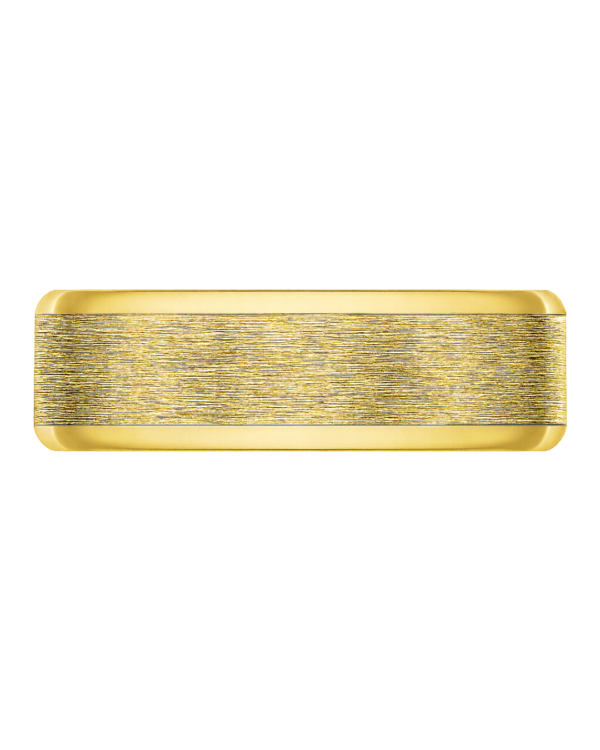 Bevelled Edge Yellow Gold Wedding Band – 7mm