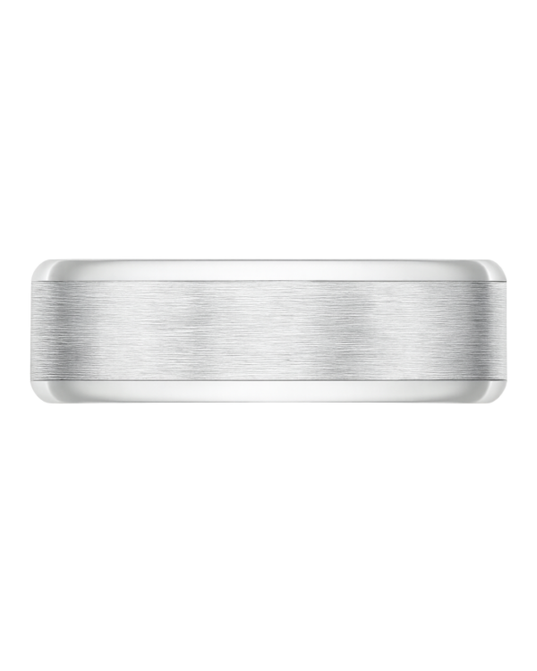 Bevelled Edge White Gold Wedding Band – 7mm