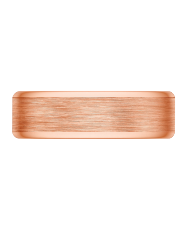 Bevelled Edge Rose Gold Wedding Band – 5mm