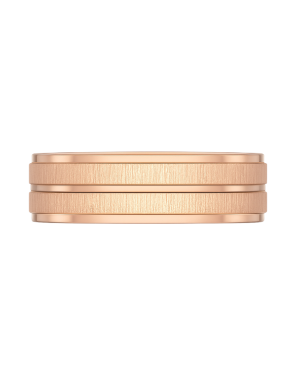 Sleeve Set Two-Tone Dual Stripe Rose Gold Wedding Band – 8mm
