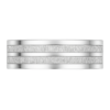 Two-Tone Dual Stripe White Gold Wedding Band – 9mm