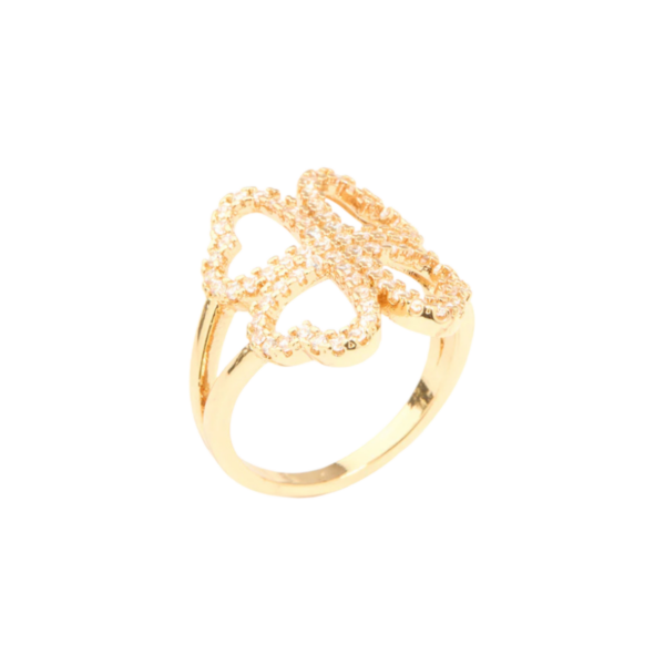LAB Grown Diamond Four-Heart Open Clover Ring
