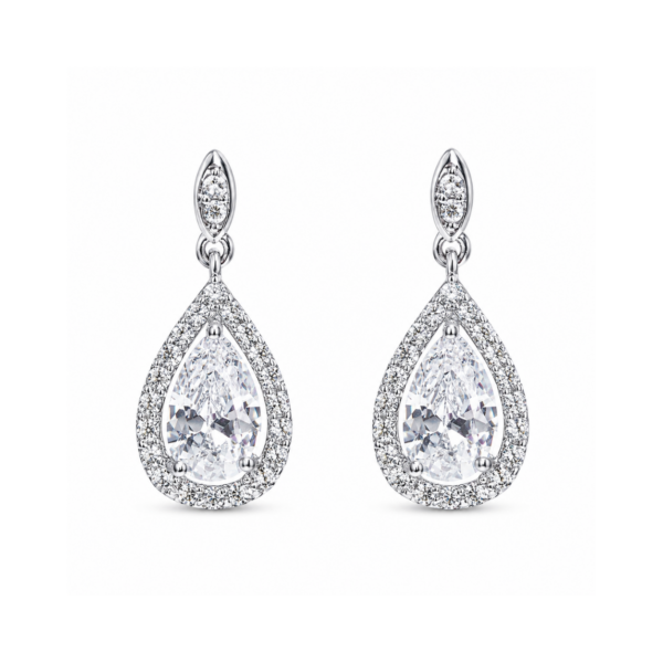 Tear Drop Diamond Earrings – 2 × 0.30ct Natural