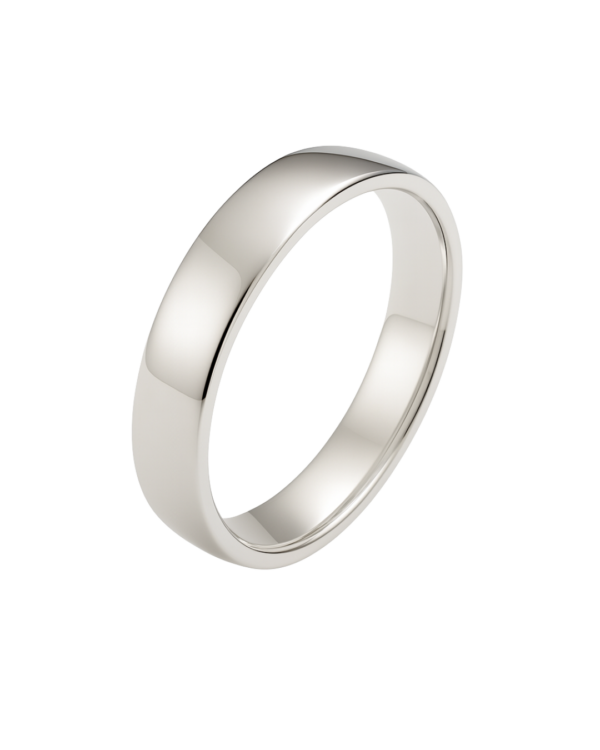 Classic Matte White Gold Wedding Band – 8mm