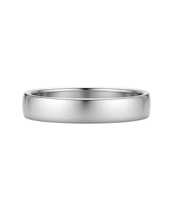 Classic Matte White Gold Wedding Band – 8mm