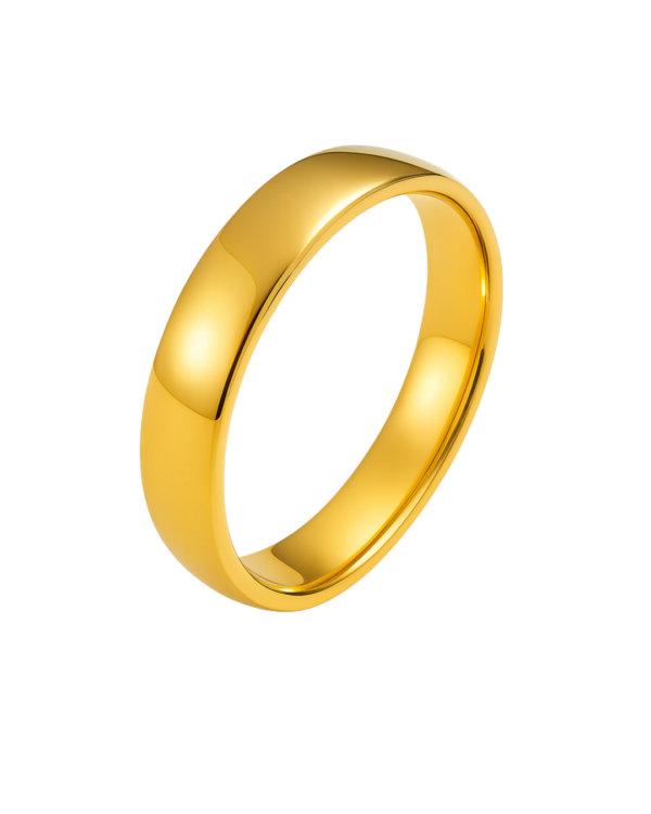 Classic Matte Yellow Gold Wedding Band – 5mm