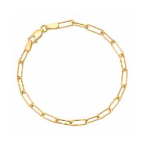 3.30mm Square Wire Paperclip Diamond Cut Bracelet