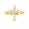 Natural Diamond Cross Ring