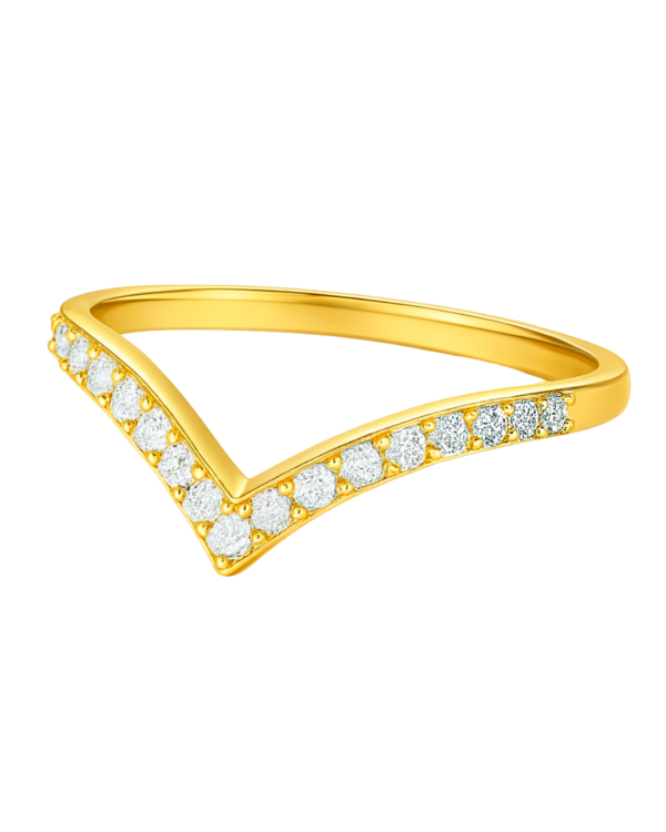 Lab-Grown Wishbone Diamond Wedding Band – 1.3mm Diamonds