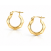 9K Yellow Gold Fancy Hoop Earrings