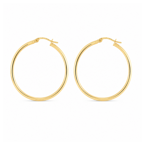 9K Yellow Gold Hoop Earrings