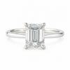 0.50ct Natural Emerald Hidden Halo Engagement Ring