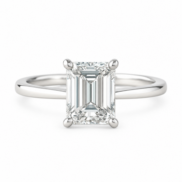 0.50ct Natural Emerald Hidden Halo Engagement Ring