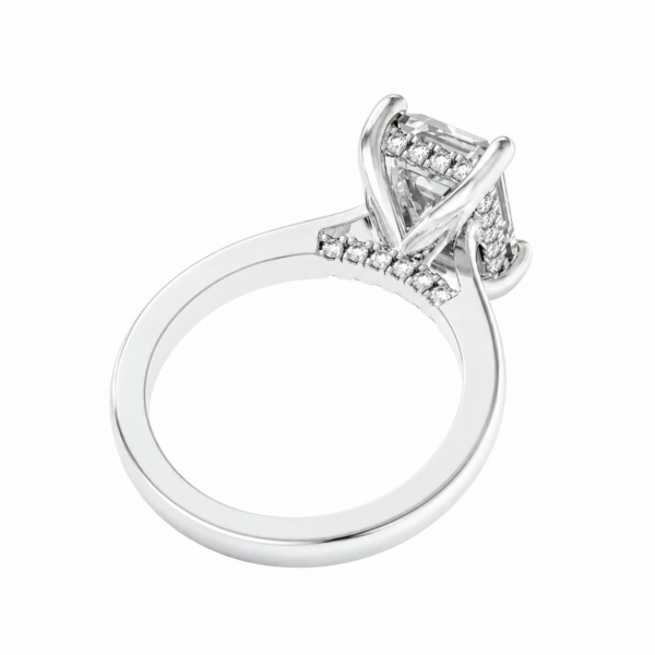 0.50ct Natural Emerald Hidden Halo Engagement Ring